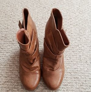 Madden Girl tan booties